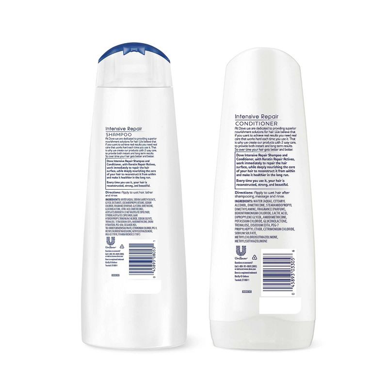Dove Nutritive Solutions Strengthening Shampoo and Conditioner for Damaged Hair Intensive Repair - 12 fl oz/2ct