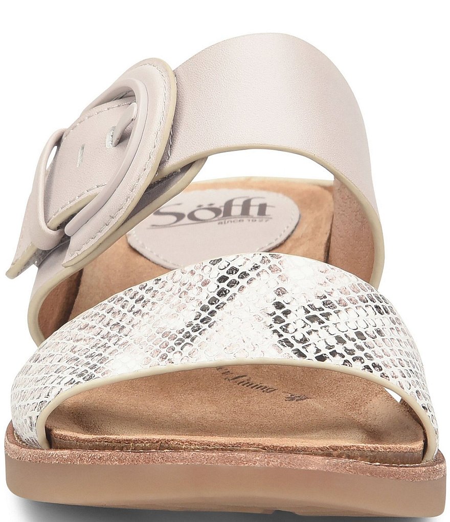 Sofft Braye Leather Snake Print Comfort Footbed Slides