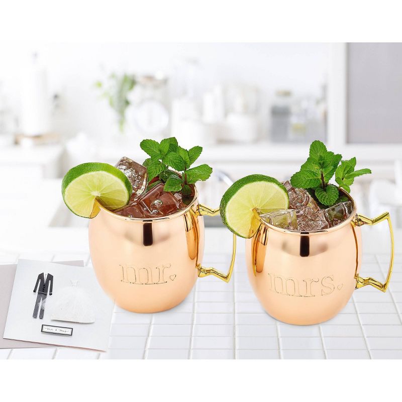 Old Dutch 16oz 2pk Copper Mr and Mrs Moscow Mule Mugs