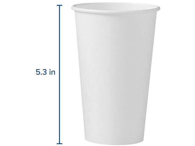 Solo Cup 316W-2050 Polycoated Hot Paper Cups, 16 oz, White
