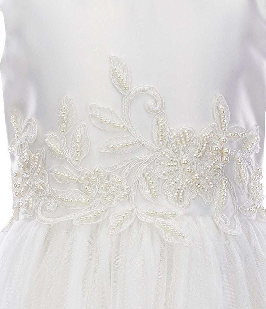 Laura Ashley Little Girls 2T-6X 3/4 Sleeve Rose & Butterfly Print Clip Dot Dress