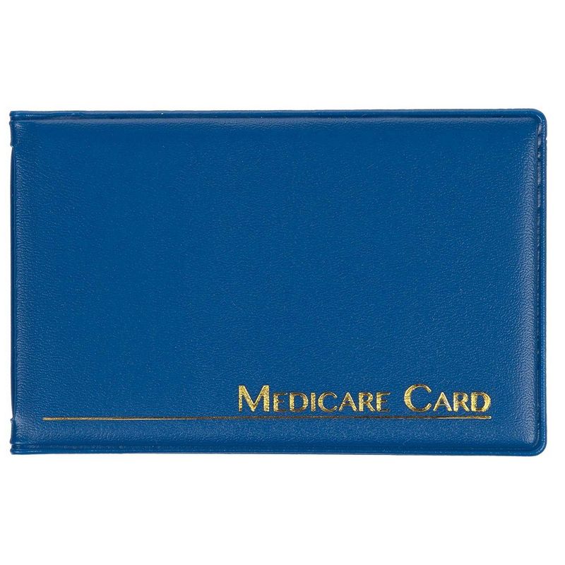 3-Pack Medicare Card ID Holder, Medicare Card Protector with 2 Clear Card Sleeves, Social Security Card, Bright Blue Card Sleeve, 3.8 x 2.5 inches