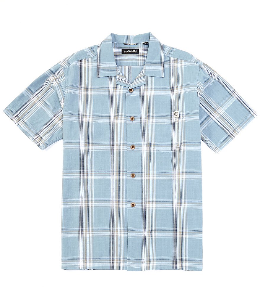 Solaris Short-Sleeve Linear Plaid Sportshirt