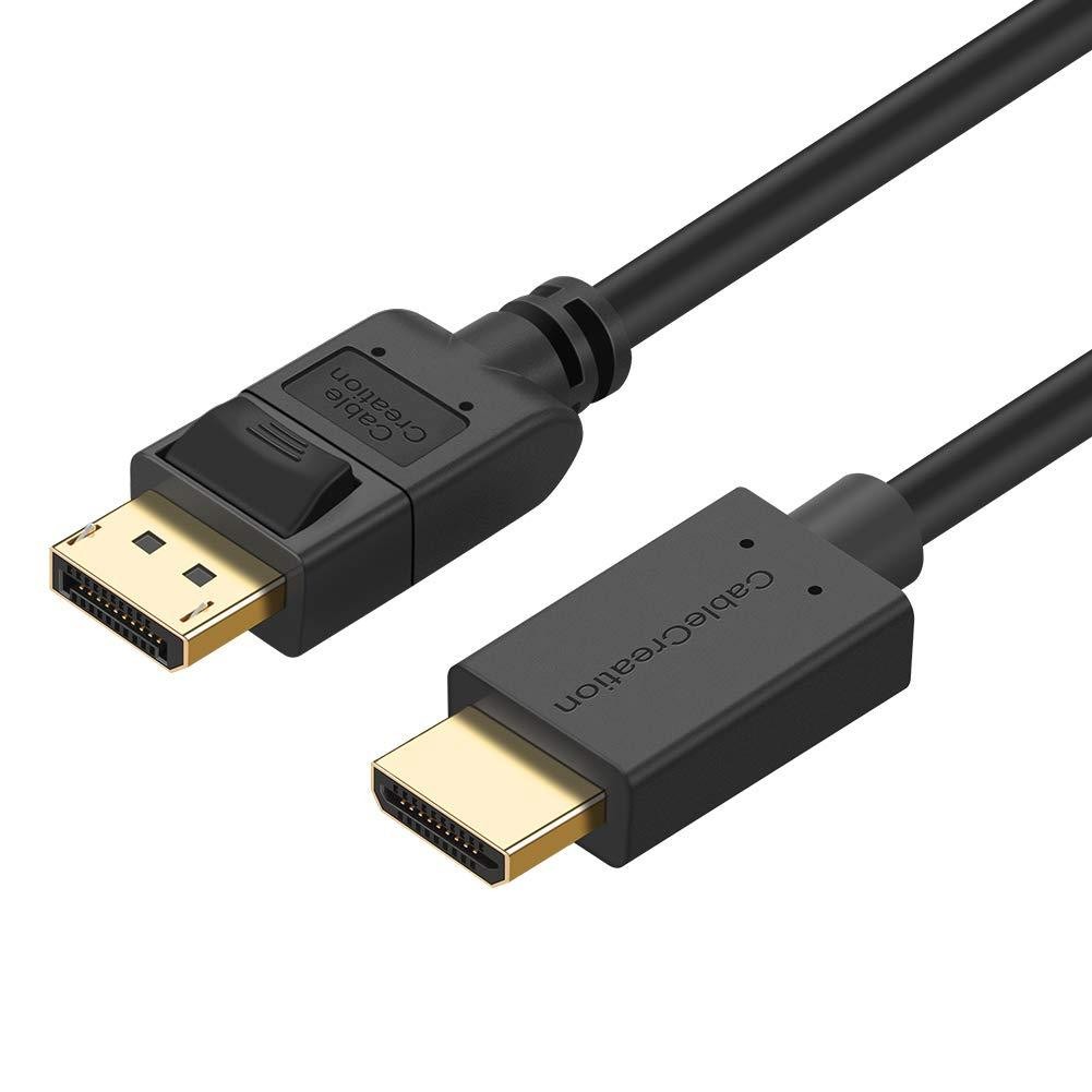 Active DP to HDMI, CableCreation 10ft DisplayPort to HDMI Cable, Support Eyefinity Multi-Screen, 4K & 3D Audio/Video Converter, 3M / Black