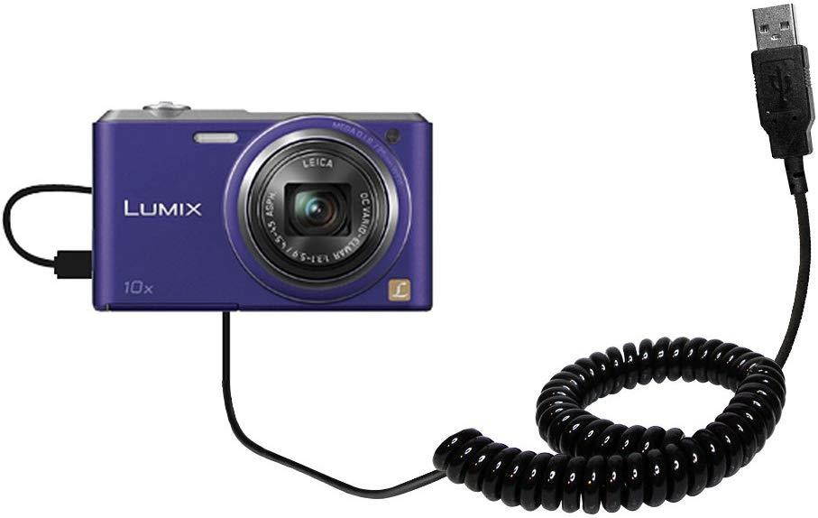 Gomadic USB Charging Data Coiled Cable designed for the Panasonic Lumix DMC-SZ3V Will charge and data sync with one unique TipExchange enabled cable