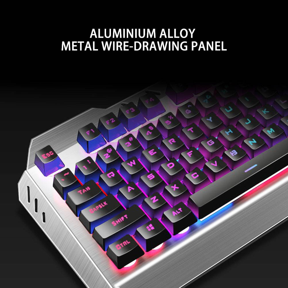 UKCOCO RGB Gaming Keyboard and Colorful Mouse Combo, USB Wired LED Backlight Gaming Mouse and Keyboard for Laptop PC Computer Gaming and Work, Letter Glow, Mechanical Feeling - Black