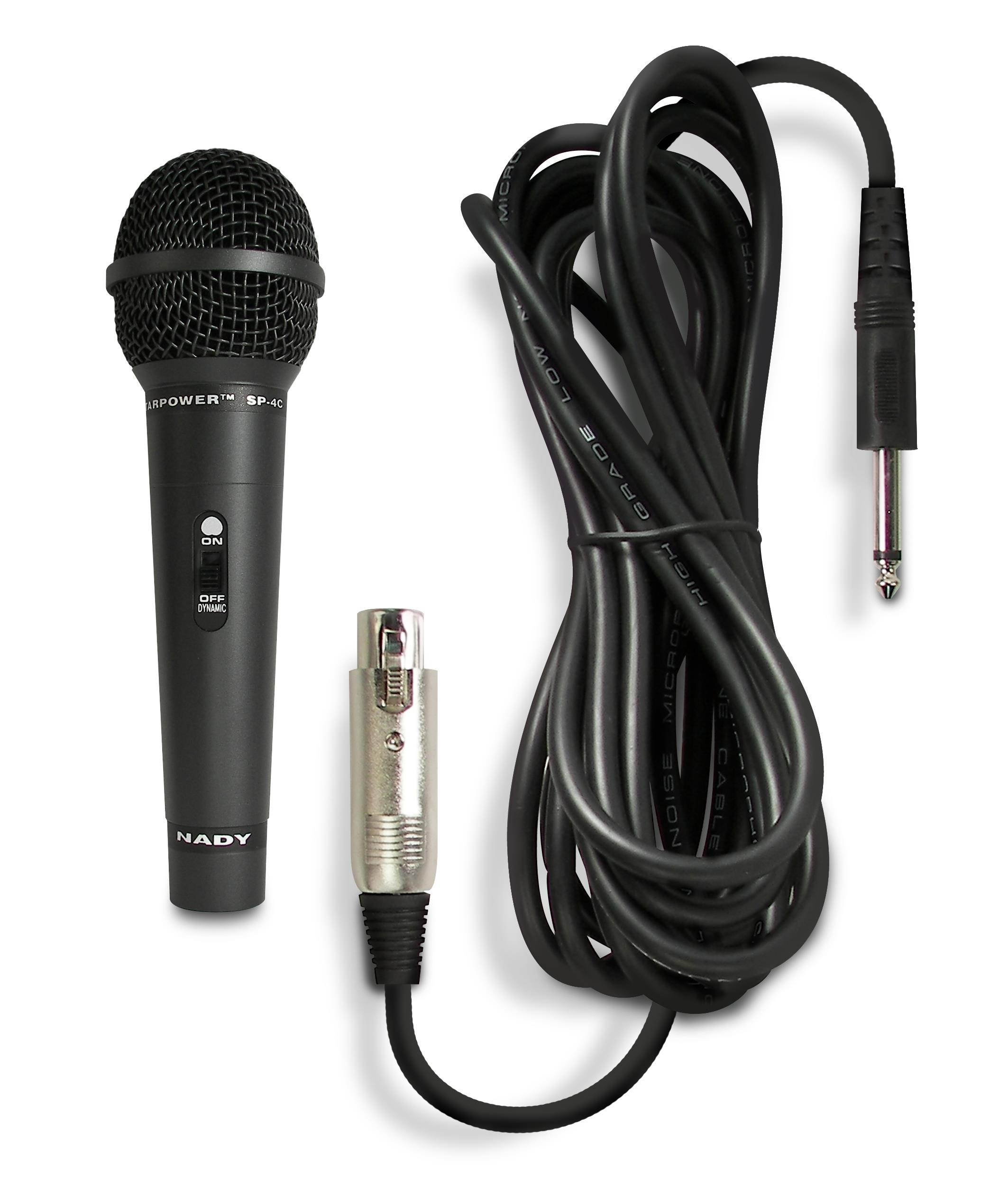 The Nady SP-4C Starpower Series is a professional performance microphone for stage and recording application.
The SP-4C is a Dynamic Microphone with a switch, cardoioid pattern and can be used for bo