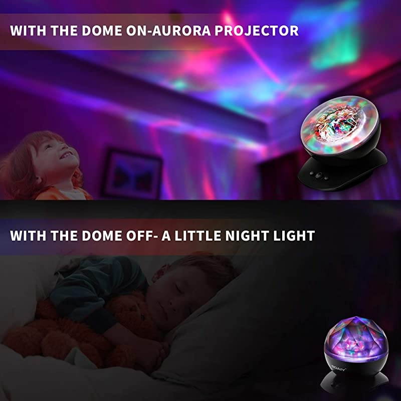 Night Light LED Projector Night Lamps with Remote 8 Mode Lighting Shows Built in Speaker and Timing Mood Relaxing Soothing Night Light for Baby Kids Adults UL Adapter