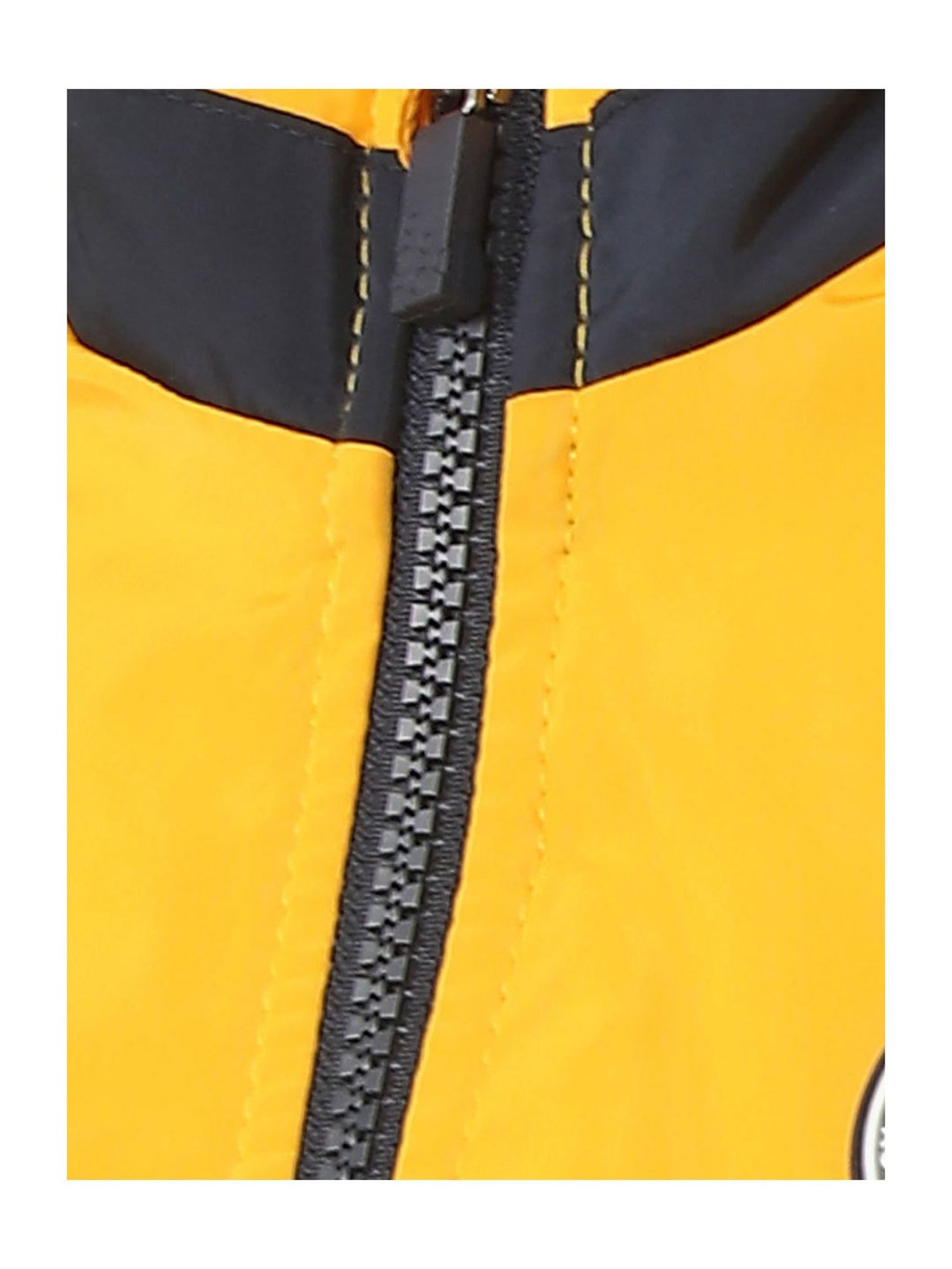 U.S. Polo Assn. Kids Yellow & Navy Color Block Full Sleeves Hooded Jacket