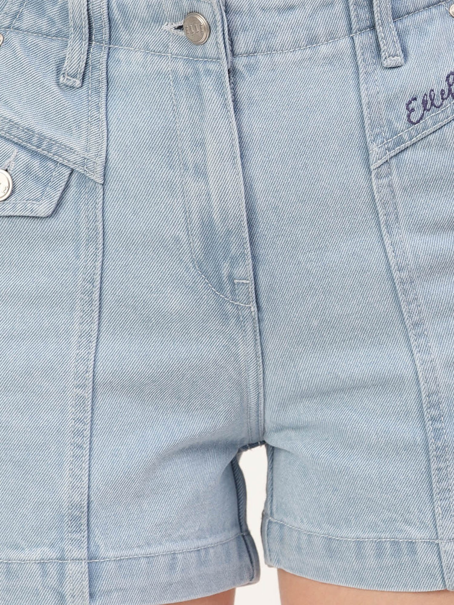 Elle Blue Relaxed Fit Denim Shorts