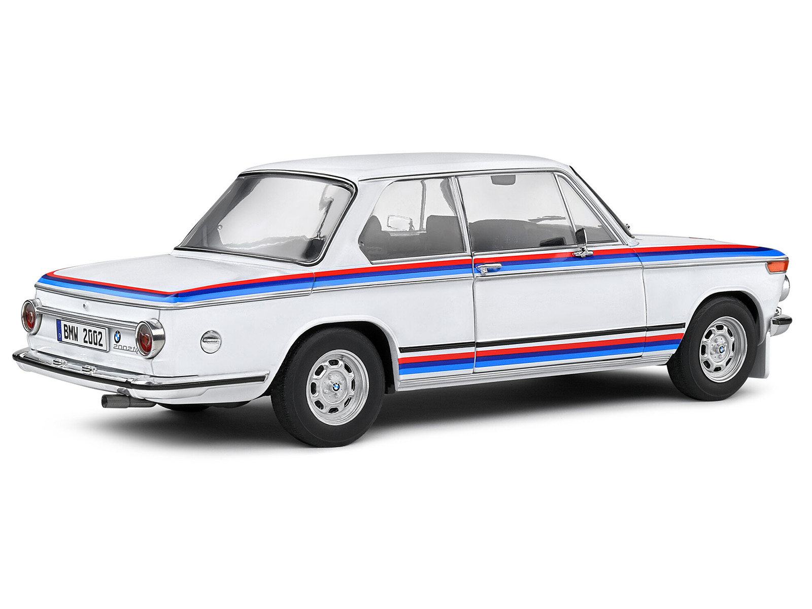 1971 BMW 2002 Tii Turbo "Evocation" White with Stripes 1/18 Diecast Model Car by Solido