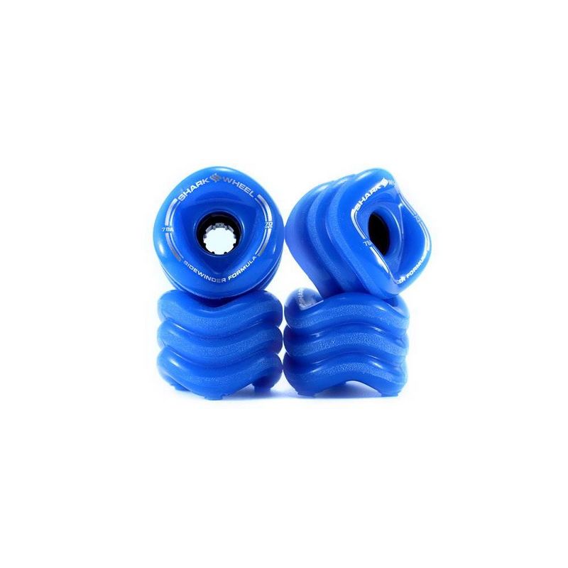 Shark Wheel Sidewinder 70mm 78A All-Terrain Wheels, Blue + ABEC 7 Bearings