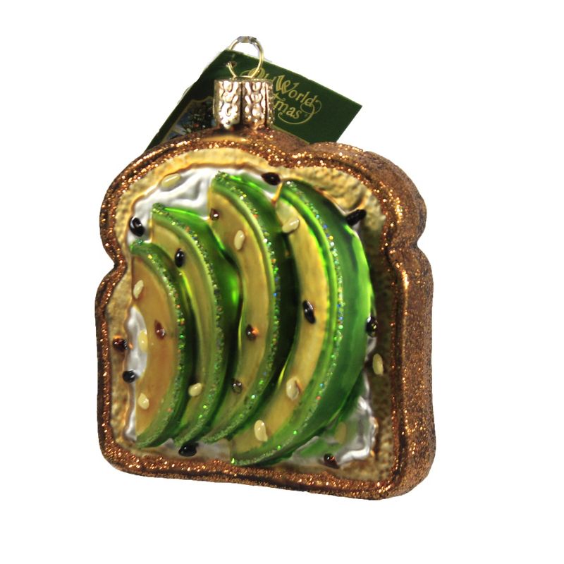 Old World Christmas 3.25" Avocado Toast Creamy Warm Breakfast  -  Tree Ornaments