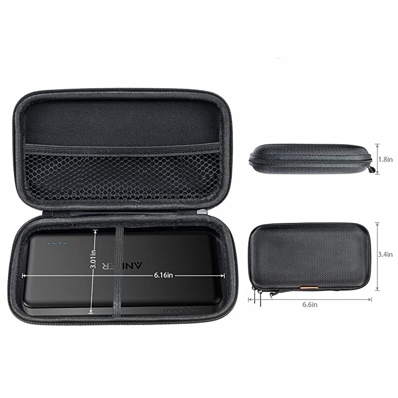 Portable Protection Hard EVA Case for External BatteryCell PhoneGPSHard DriveUSBCharging CableCarrying Bag Mesh Inner PocketZipper Enclosure n Durable ExteriorUniversal Travel Pouch Bag