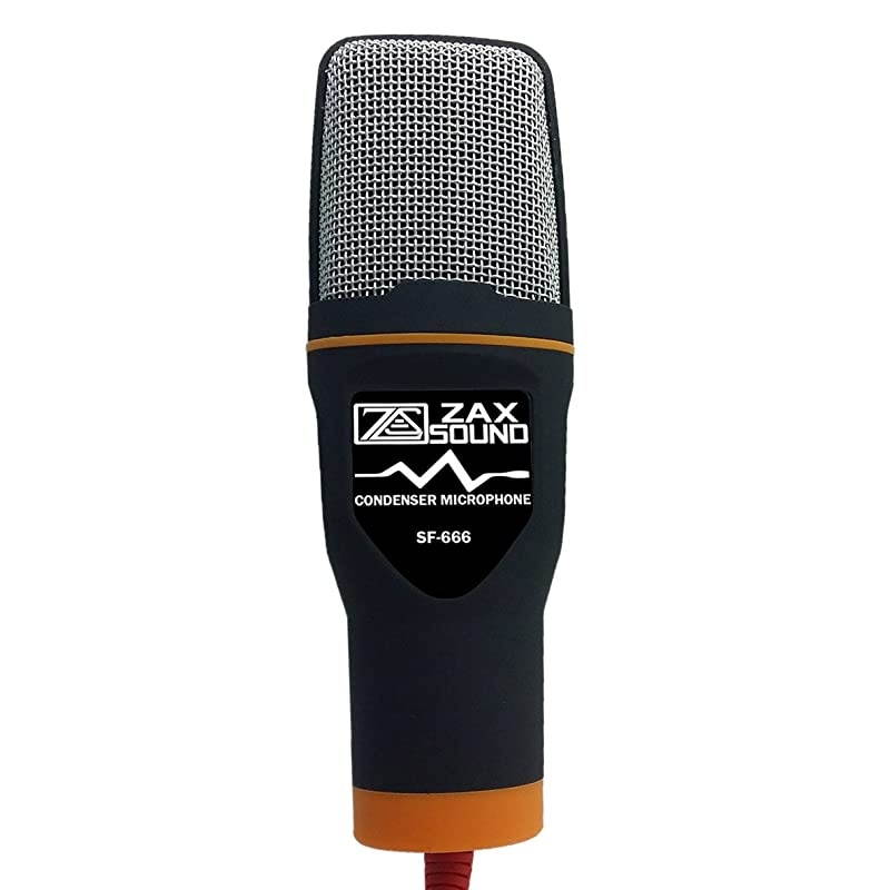 SF666PRO Professional Cardioid Condenser Microphone and Tripod Stand for PC, Laptop, iPhone, iPad, Android Phones, Tablets, xBox and YouTube Recording 6" Black