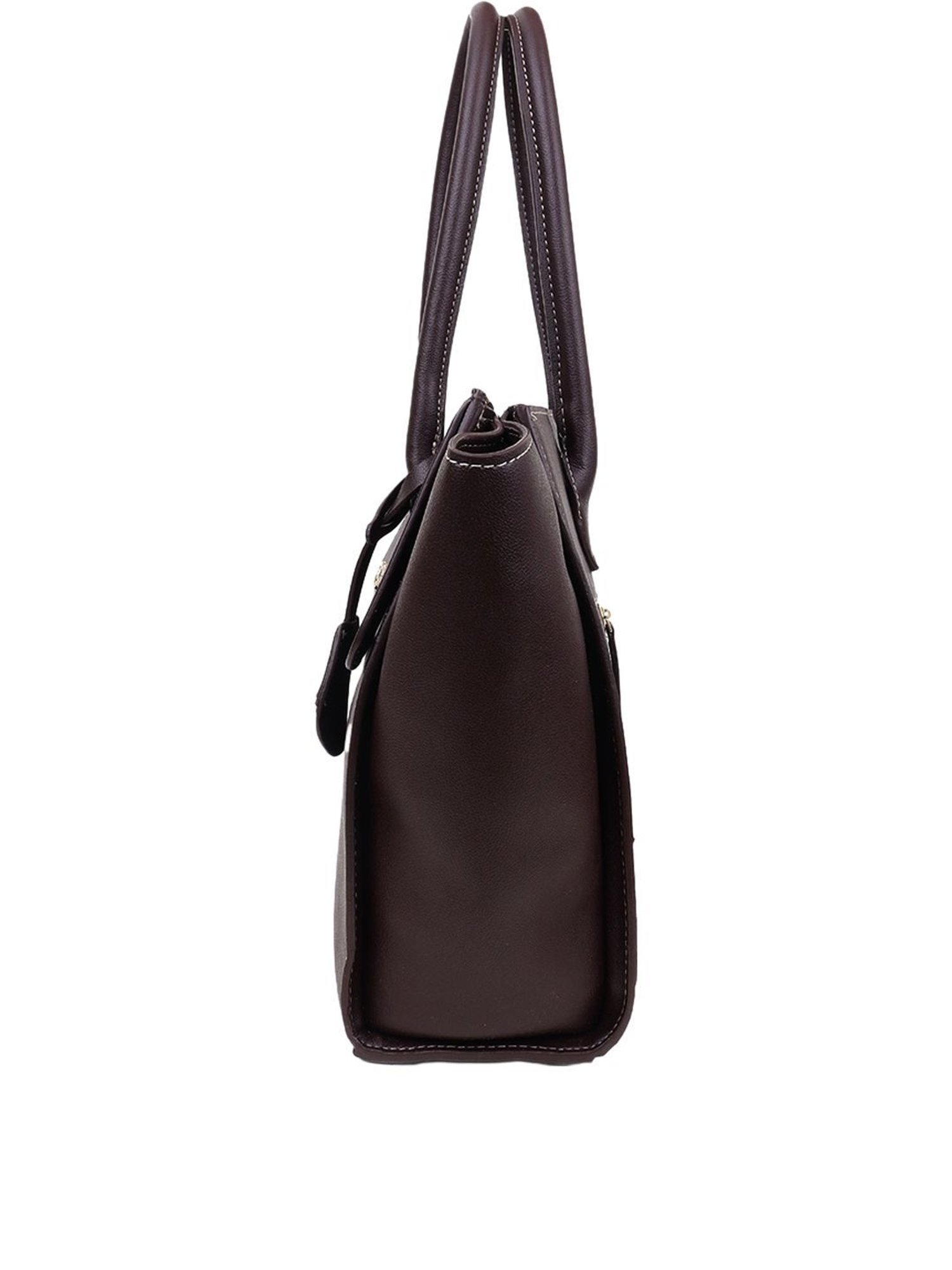 Carlton London Brown Solid Large Handbag