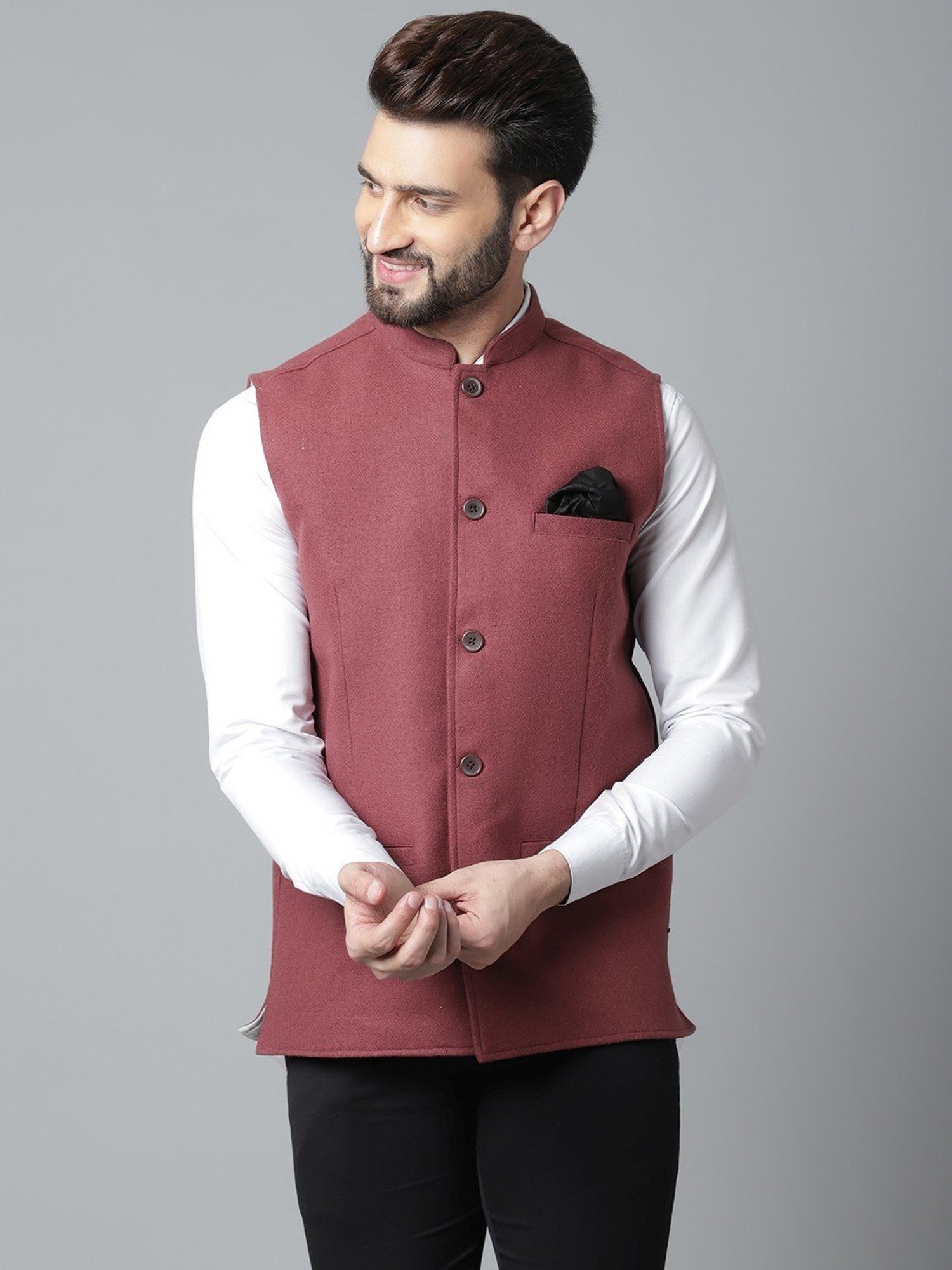 Even Brown Regular Fit Nehru Jacket