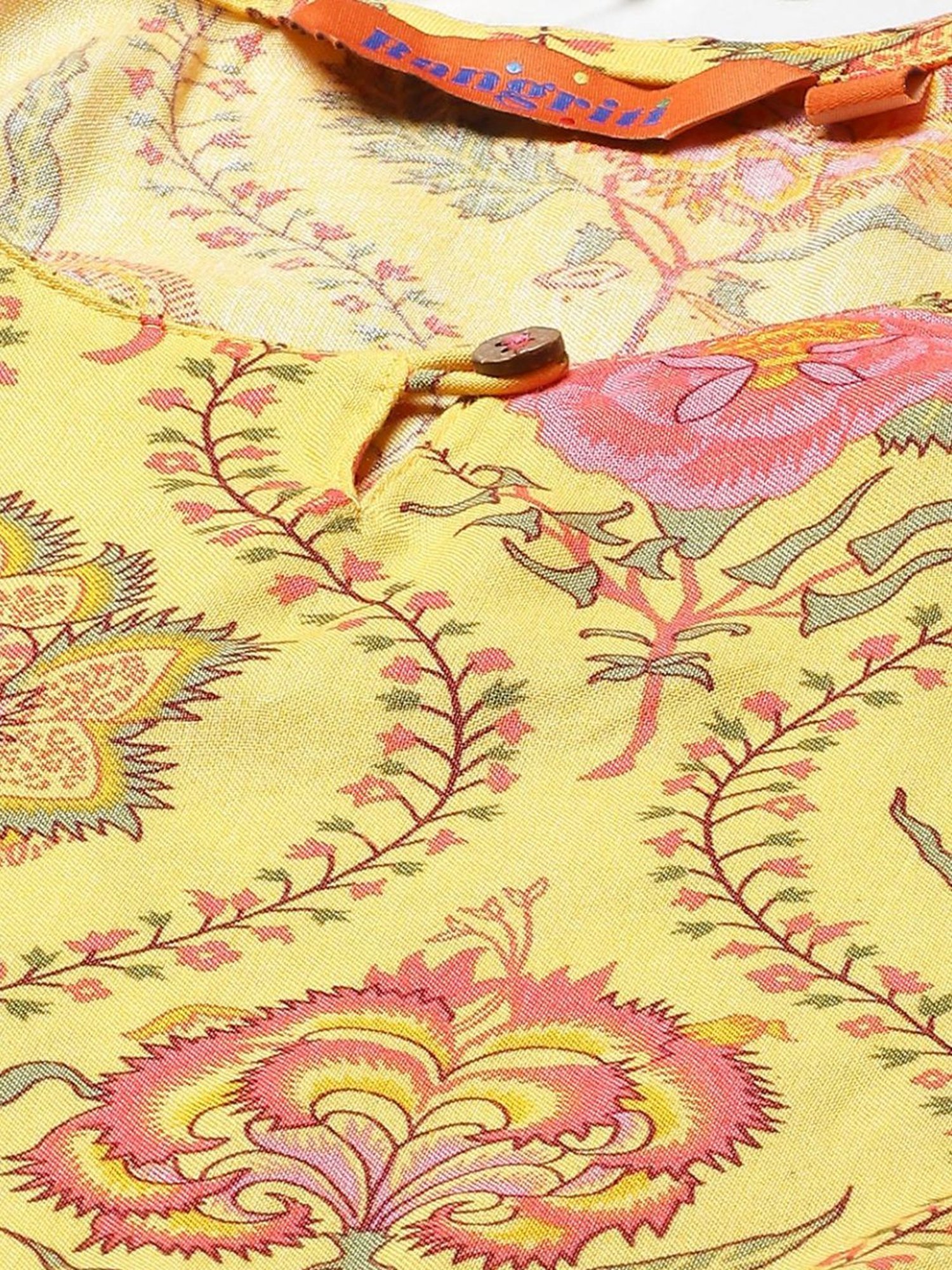 Rangriti Yellow Printed Top