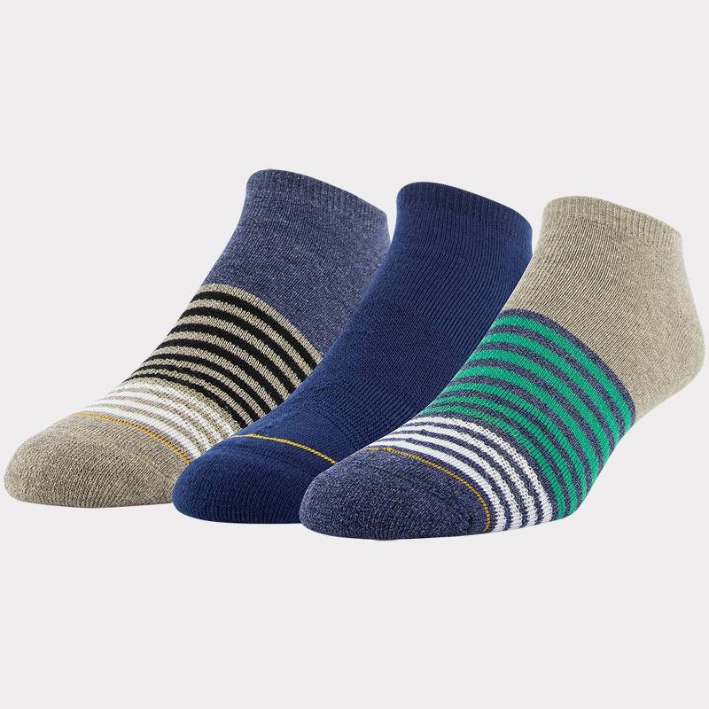 Signature Gold by GOLDTOE Men's 3pk Casual GT Striped No Show Socks - 6-12.5