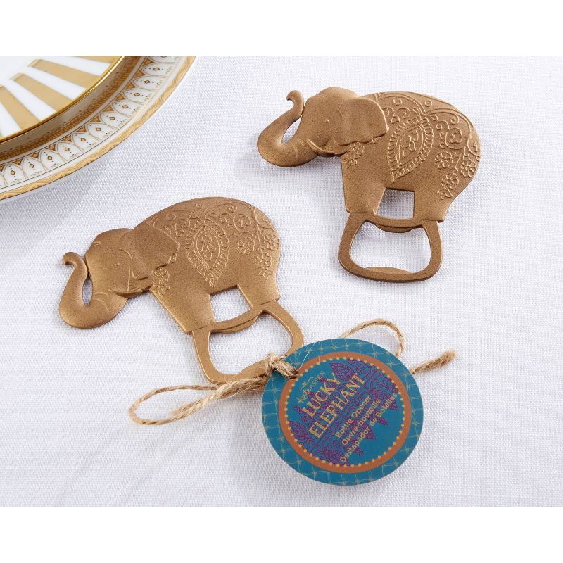 12ct Lucky Golden Elephant Bottle Opener