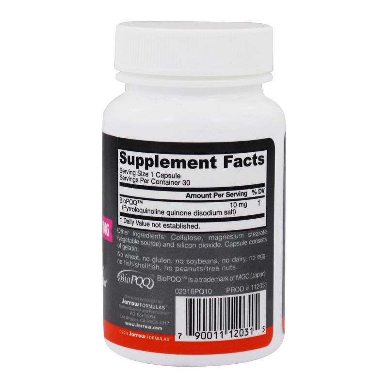 Jarrow Formulas PQQ Pyrroloquinoline Quinone Heart & Cognitive Function  -  30 Count