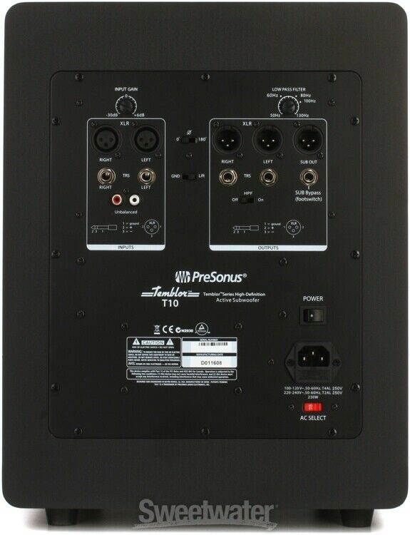 PreSonus Temblor T10 10 inch Powered Studio Subwoofer