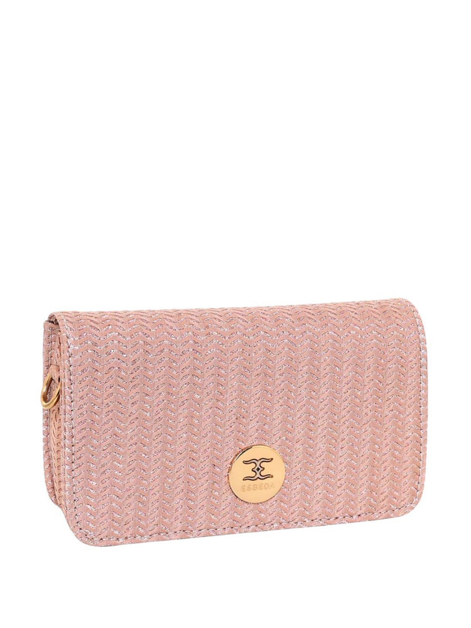 Esbeda Peach Textured Small Sling Handbag