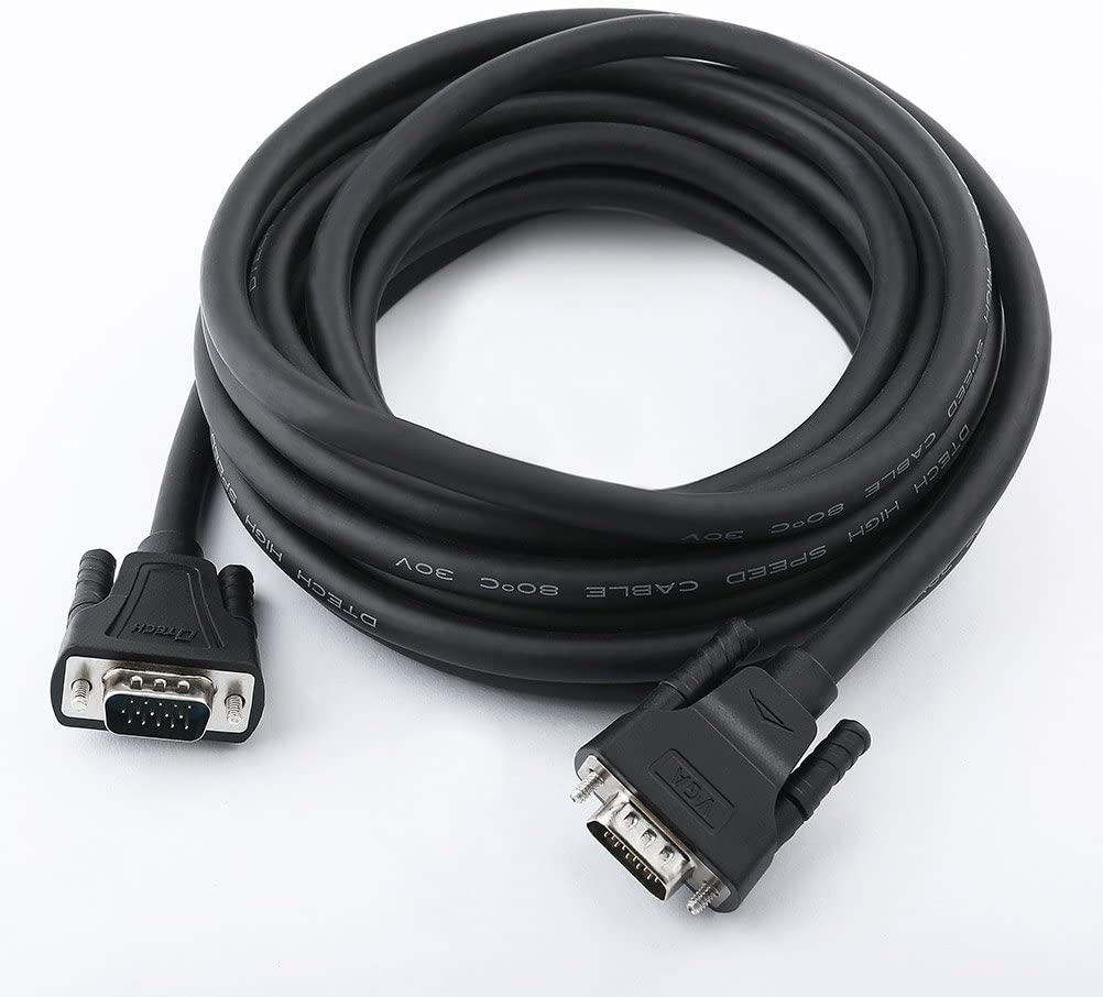 DTECH Long 25 Feet VGA Computer Monitor Cable Cord 1080p High Resolution for Computer Monitor Projector (8 Meter Black)