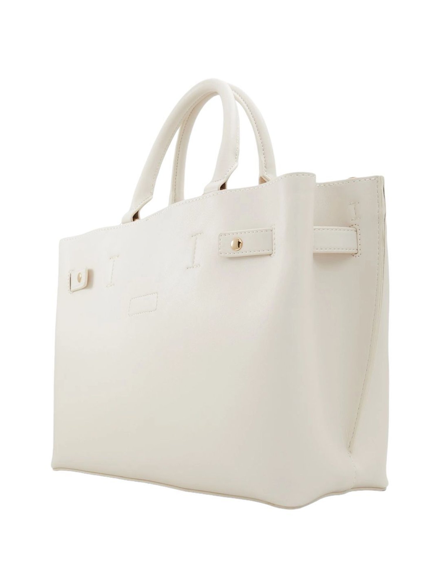 Call It Spring White Solid Large Satchel Handbag