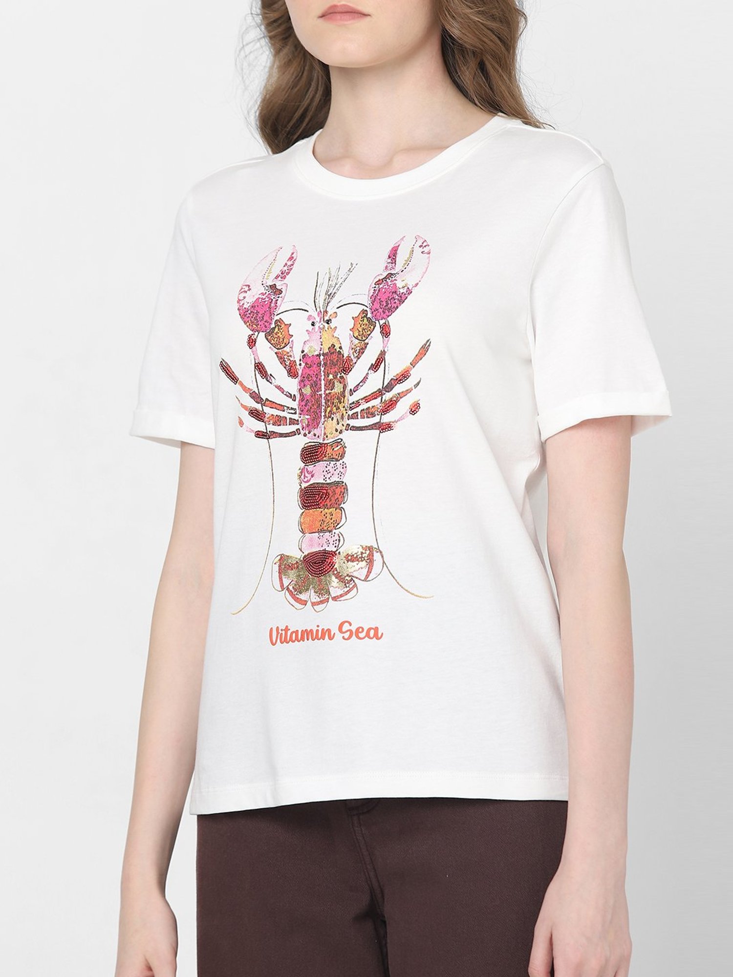 Vero Moda White Printed T-Shirt