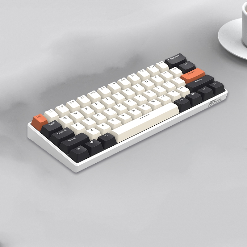 Royal Kludge RK61 Mechanical Bluetooth 3.0 Wired/Wireless 61 Keys Multi-Device RGB Backlit Gaming/Office Keyboard for iOS, Android, Windows and Mac with Rechargeable Battery, Blue Switch - White