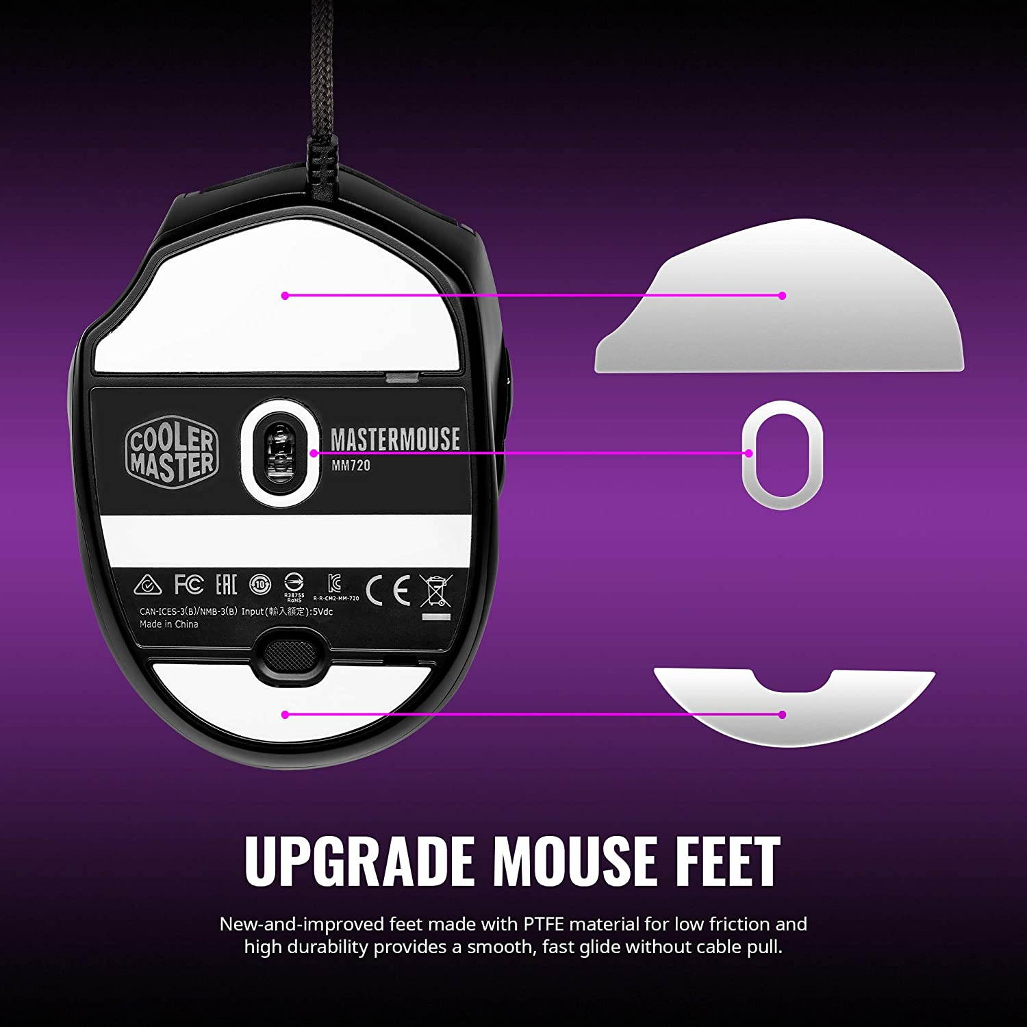 Cooler Master MM720 Black Matte Lightweight Gaming Mouse with Ultraweave Cable, 16000 DPI Optical Sensor, RGB and Unique Claw Grip Shape