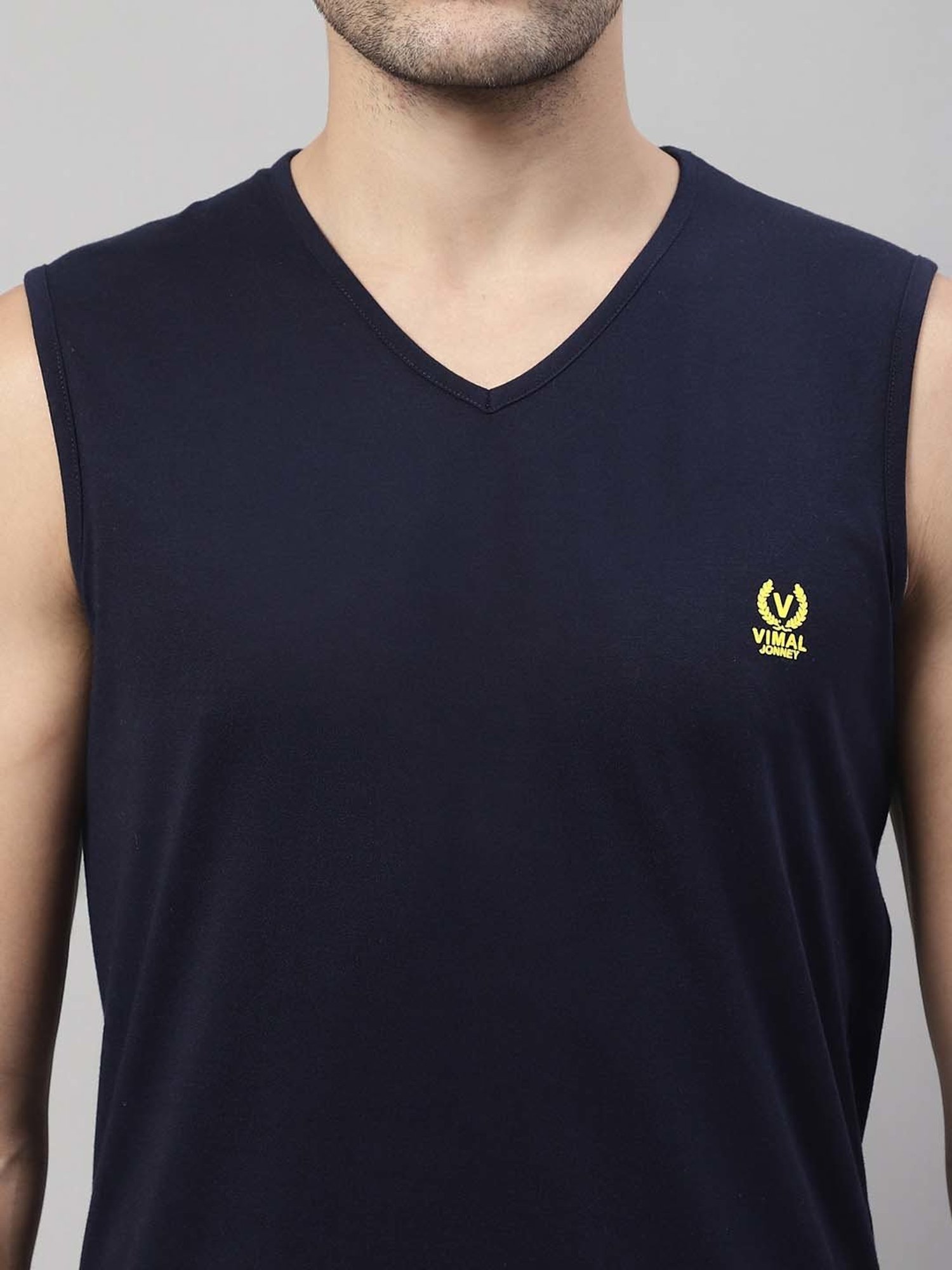 Vimal Jonney Multicolor Regular Fit Sleeveless Lounge T-Shirt - Pack of 3