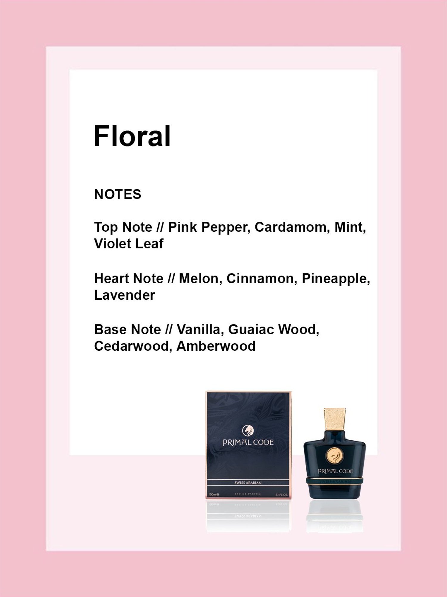 SWISS ARABIAN Primal Code Eau de Parfum for Men - 100 ml