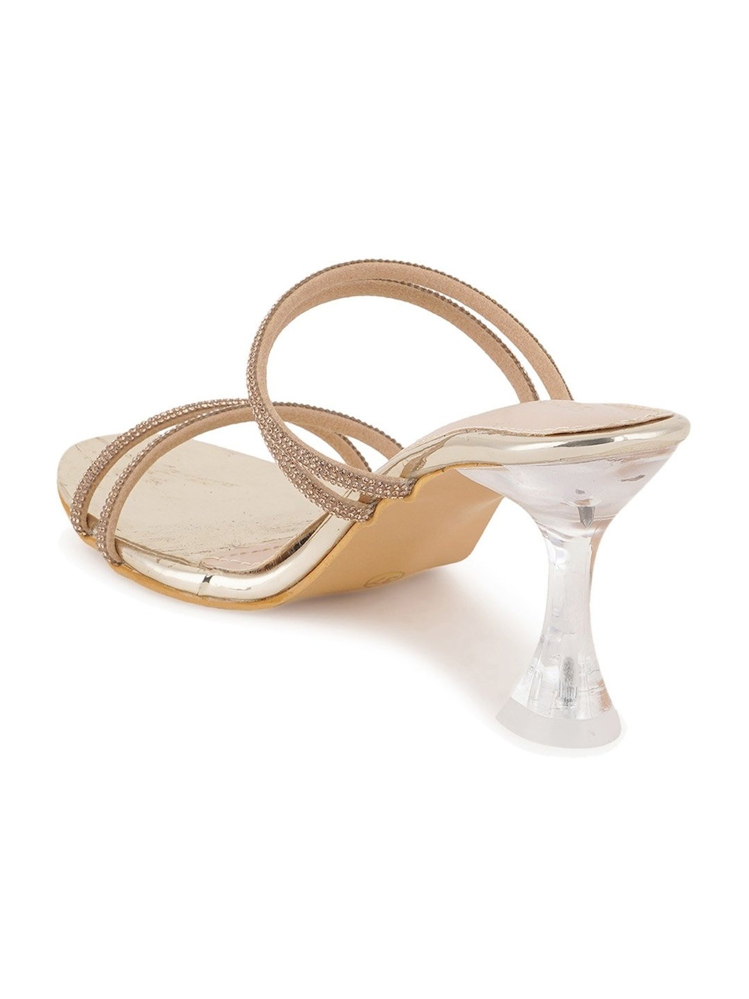 Scentra Women's Golden Ethnic Sandals