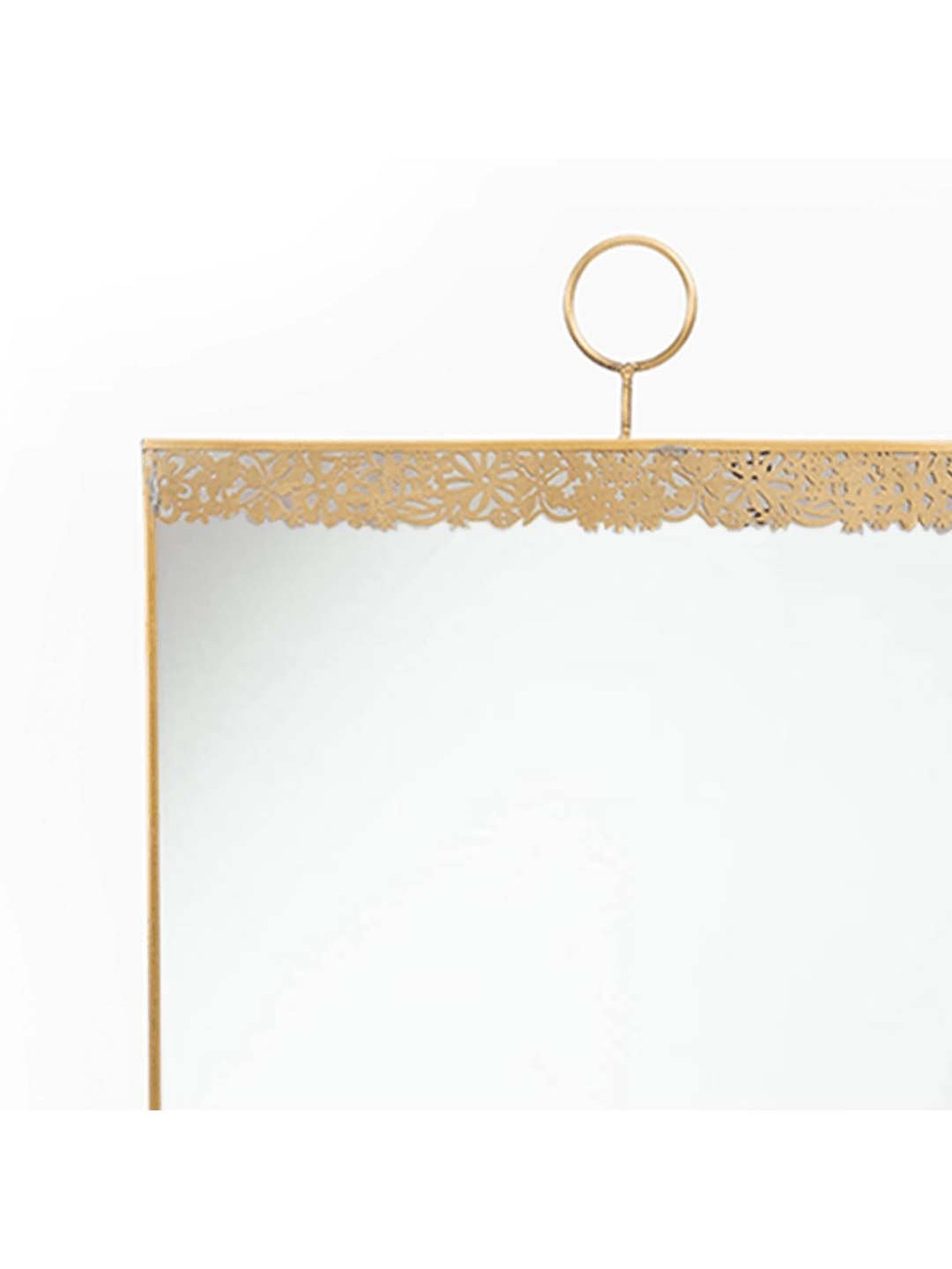 Home4U Golden & Transparent Glass 30 cm Wall Mirror - Set of 1