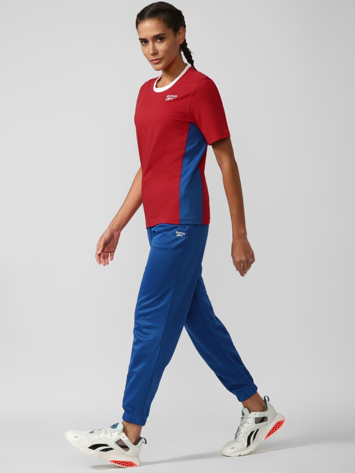 Reebok Red Cotton Logo Print T-Shirt