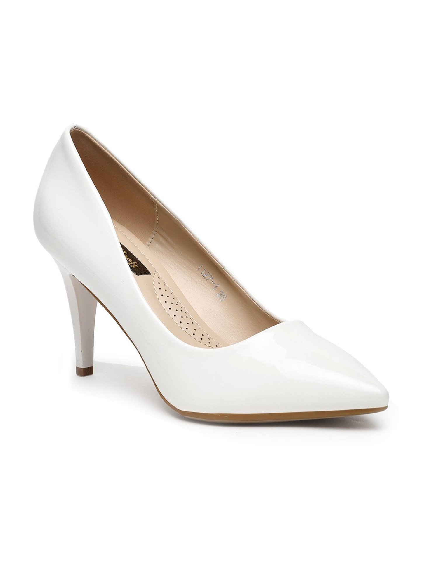 Flat N Heels Women's White Stiletto Pumps
