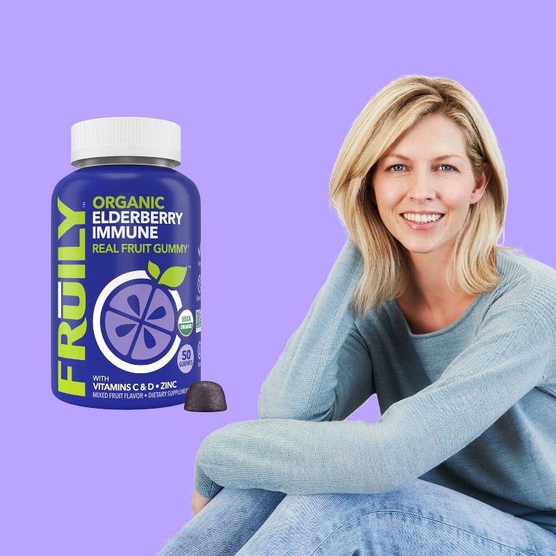 Fruily Organic Elderberry Immune Real Fruit Gummy - 50ct