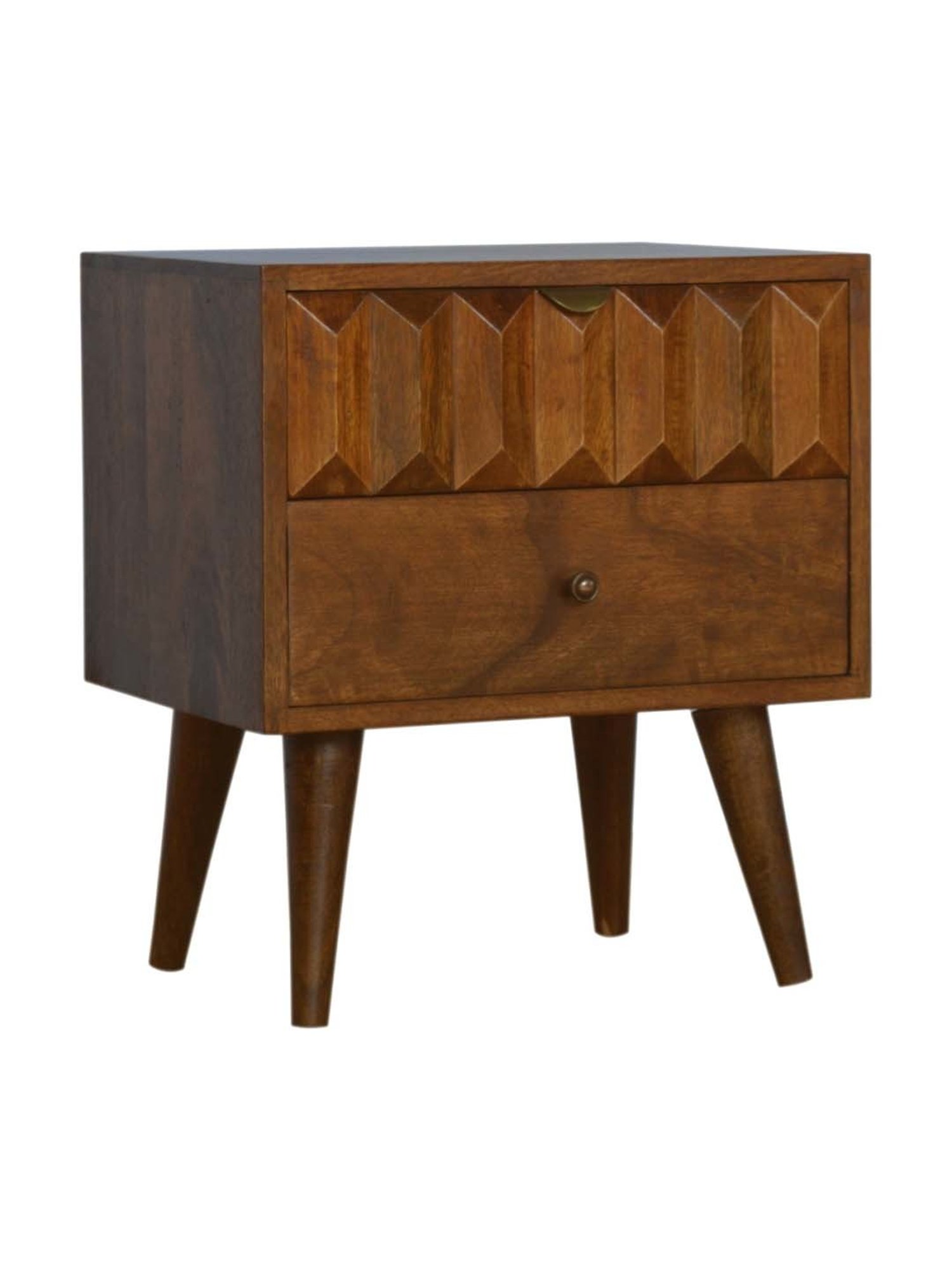 Artisan Furniture Textured Chestnut Prism Brown Bedside Table