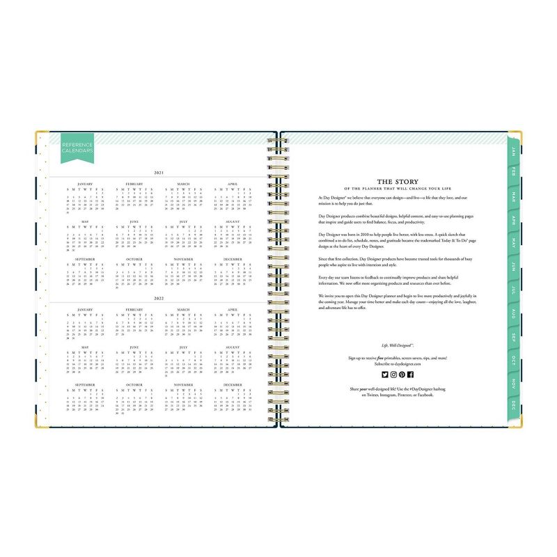 2021 Planner 8.5" x 11" Hard Cover Weekly/Monthly Wirebound Navy Stripe - Day Designer