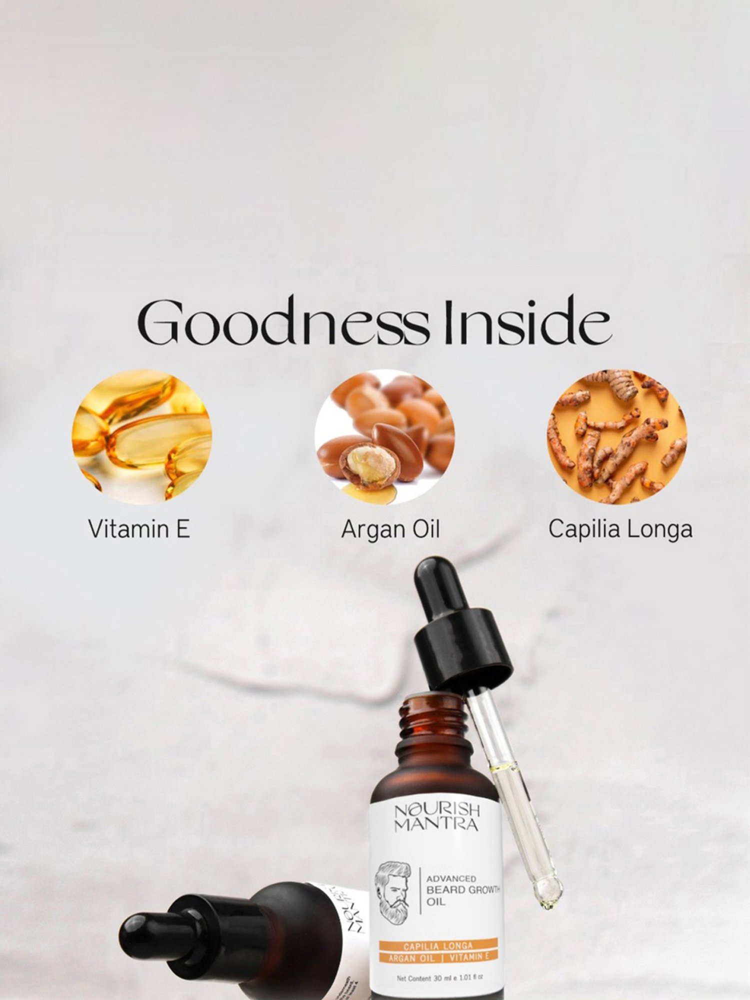 THE REAL MAN Beard Growth Oil 100 Percent Organic Beard & Moustache Hair Growth Oil - 50 ml