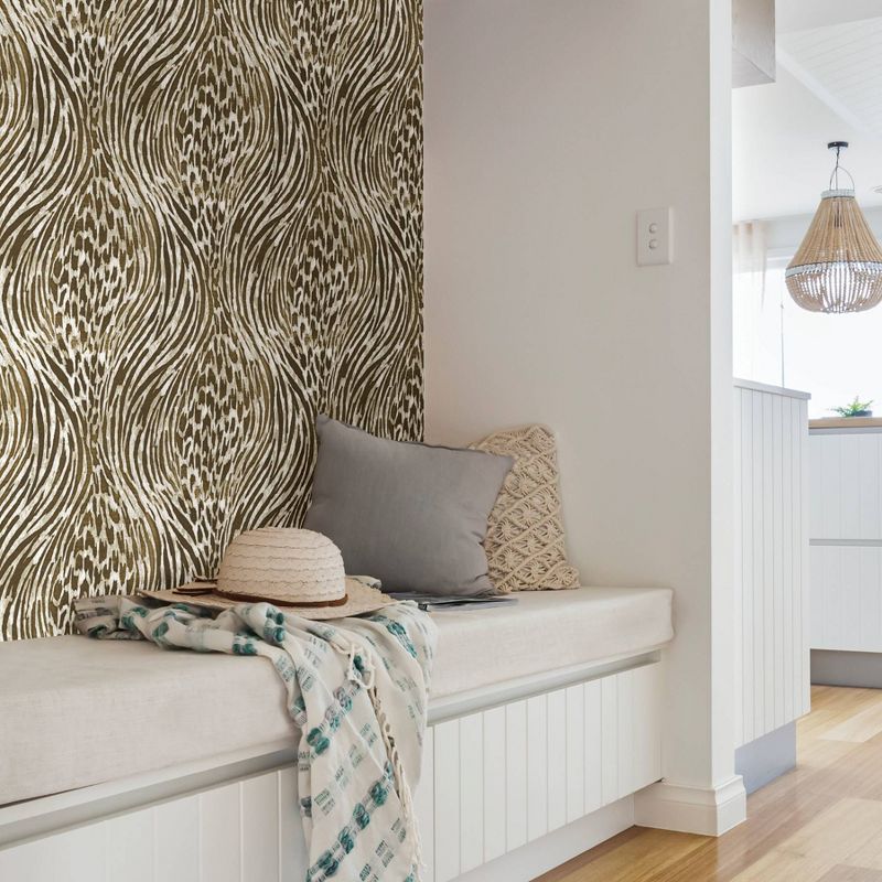 NuWallpaper Fierce Peel & Stick Wallpaper Brown/Gold