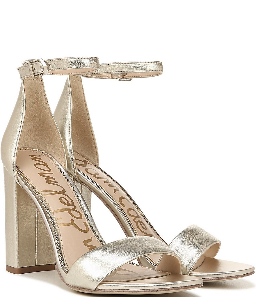 Sam Edelman Yaro Leather Ankle Strap Block Heel Dress Sandals