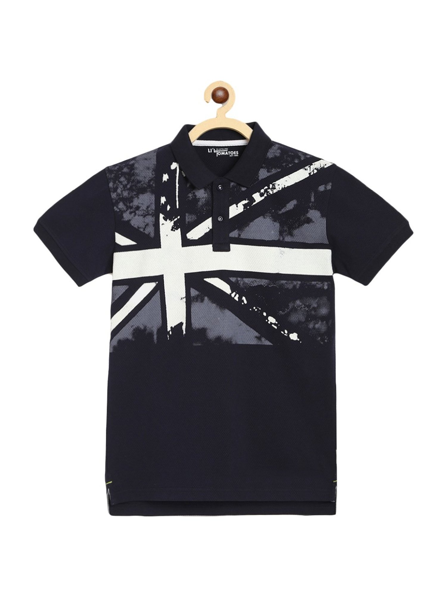 Li'l Tomatoes Kids Navy Cotton Graphic Print T-Shirt