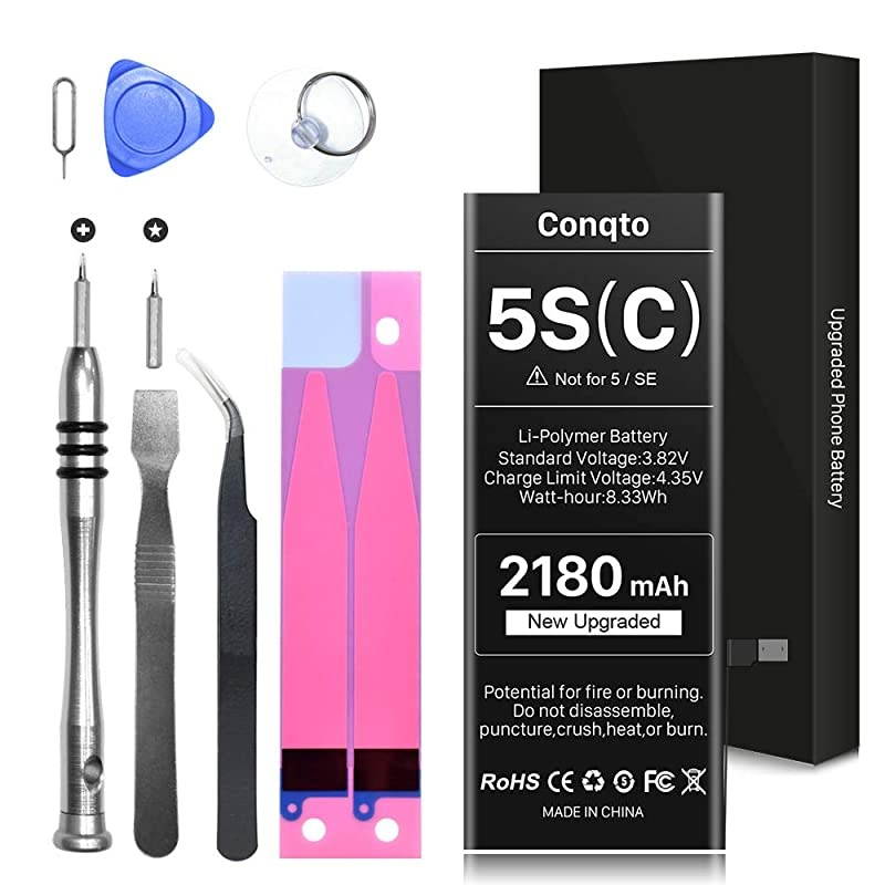Battery for iPhone 5S 5C Not 5 or SE High Capacity New Upgrade 0 Cycle Durable LiPolymer Replacement Battery with Full Set Repair Tool Kit Adhesive amp Instructions