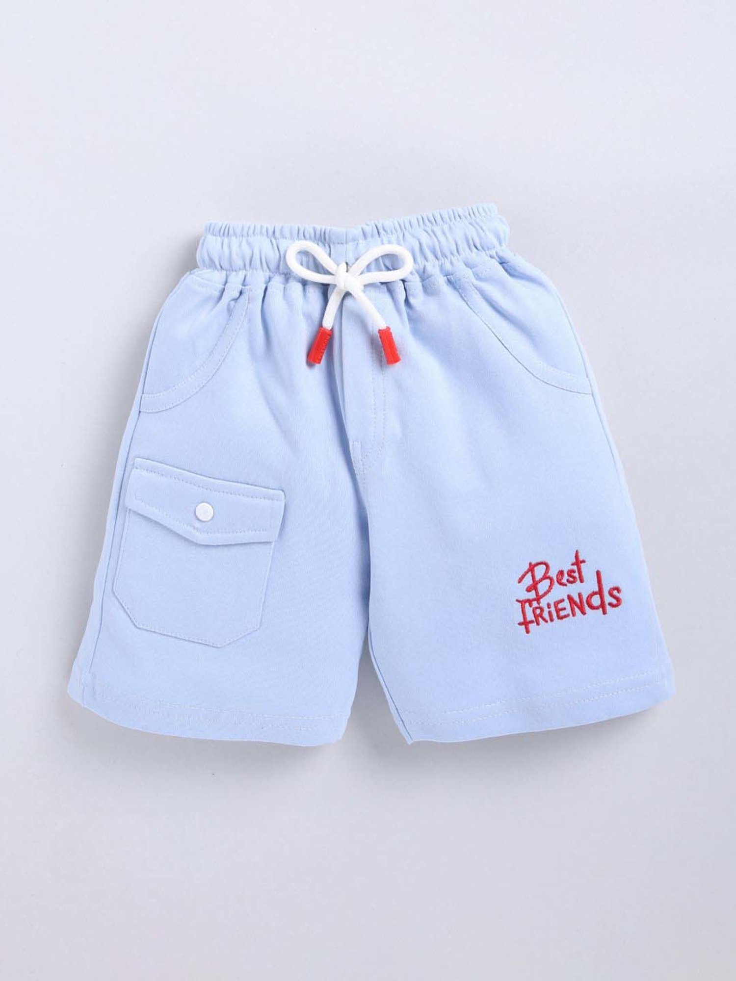 UNO KIDS Boys Blue & Beige Cotton Striped Top & Short sets