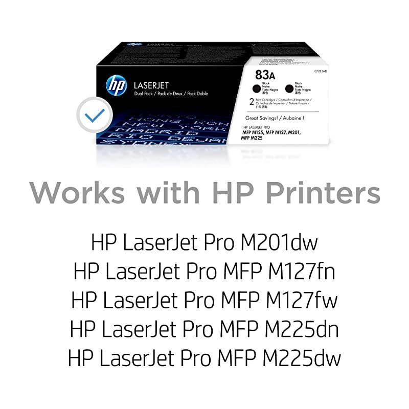 83A | CF283AD | 2 Toner Cartridges | Black