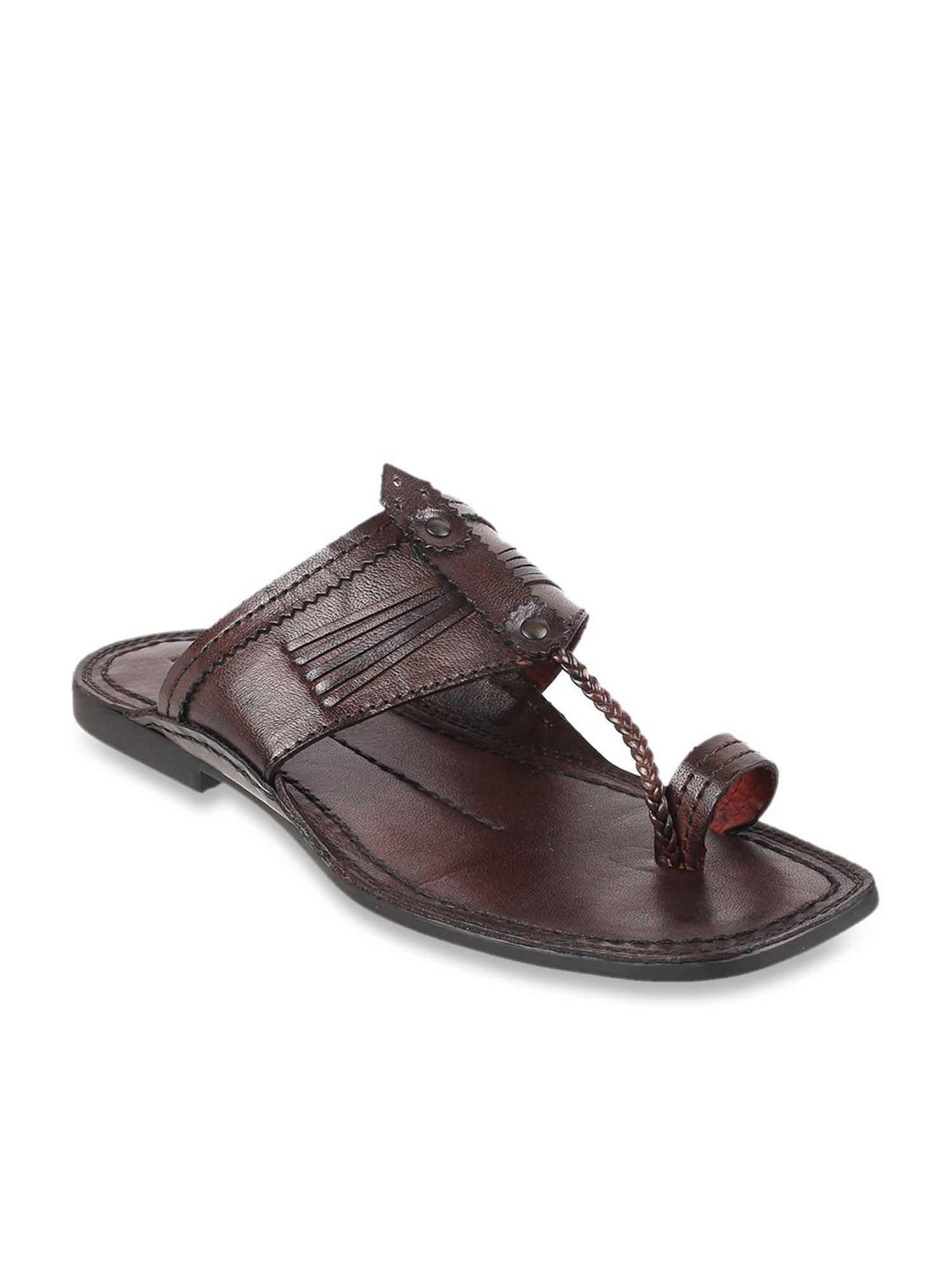 Da Vinchi by Metro Men's Wine Toe Ring Sandals