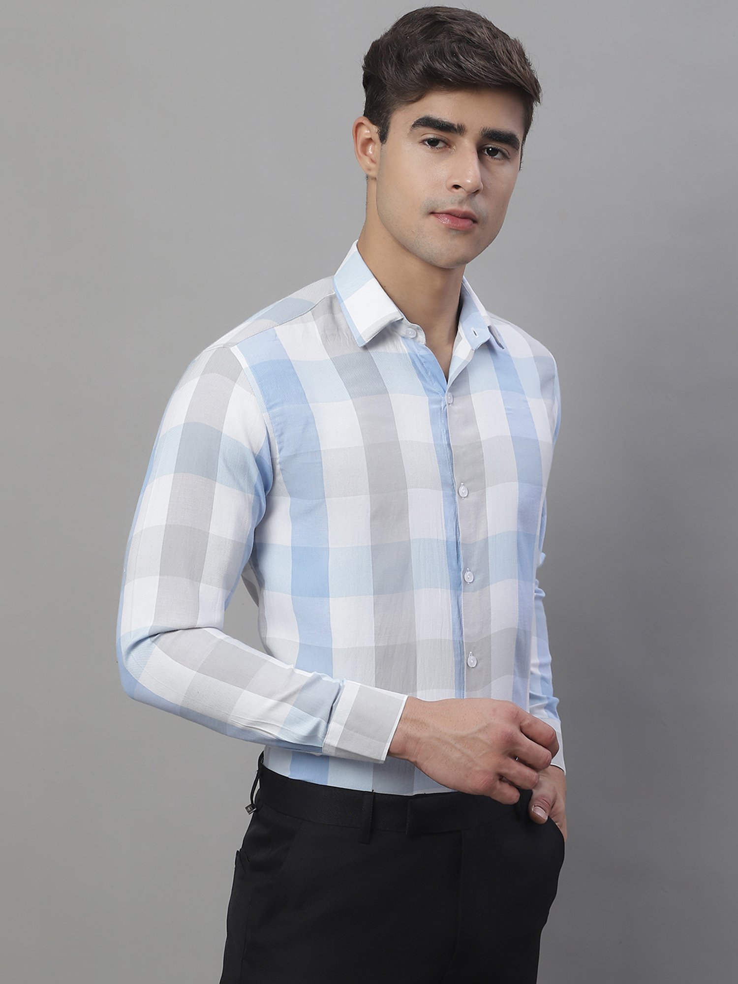 Jainish Multicolor Regular Fit Check Cotton Shirt